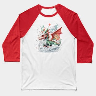 Cute dragon in the snowy sky Baseball T-Shirt